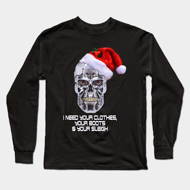 Christmas Santa Cyborg with Hat Long Sleeve T-Shirt by Ireland